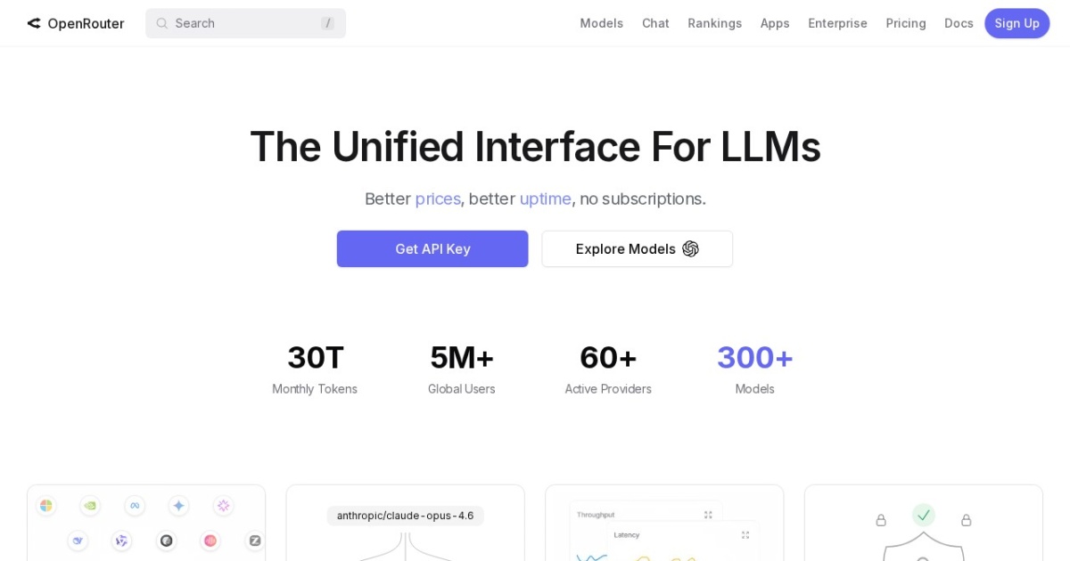 OpenRouter website preview