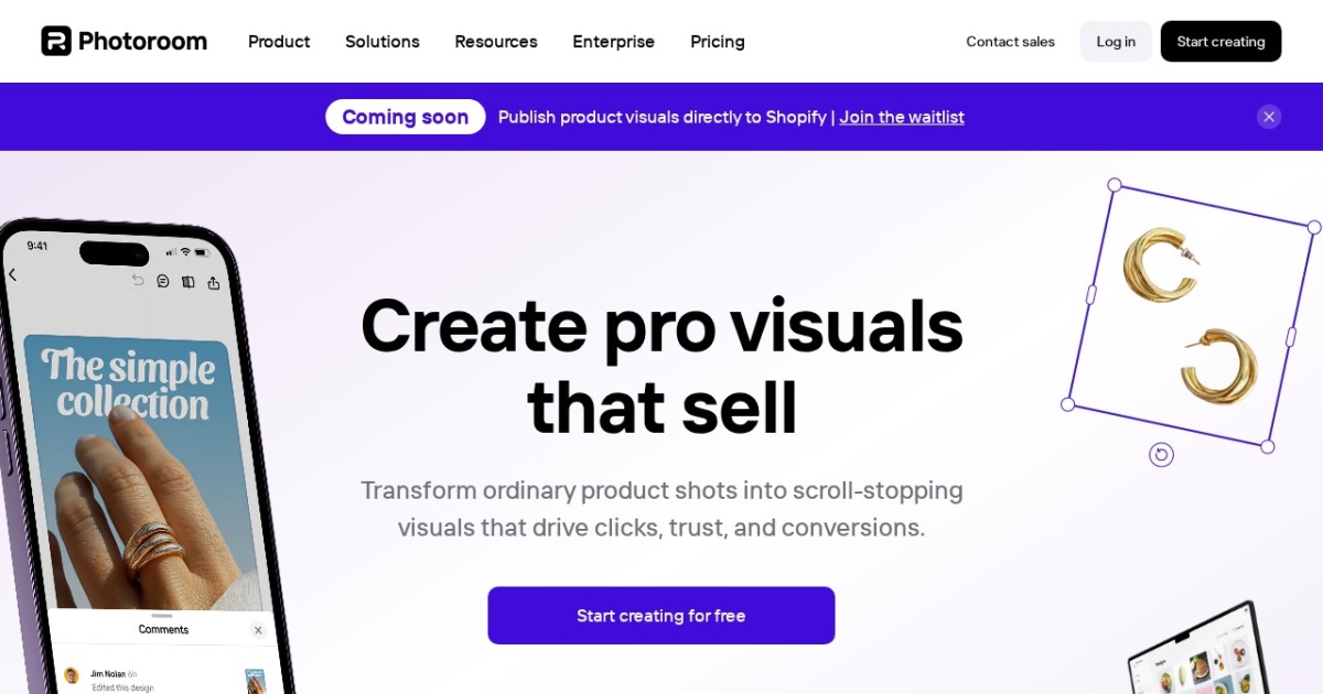 Photoroom website preview
