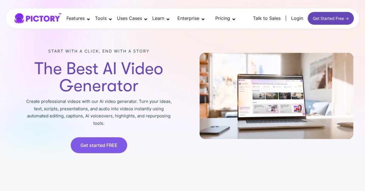 Pictory website preview