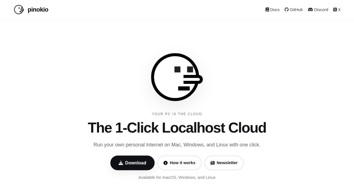 Pinokio website preview