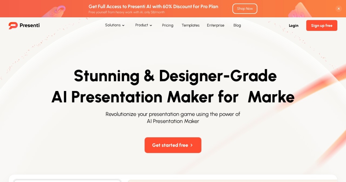 Presenti.ai website preview