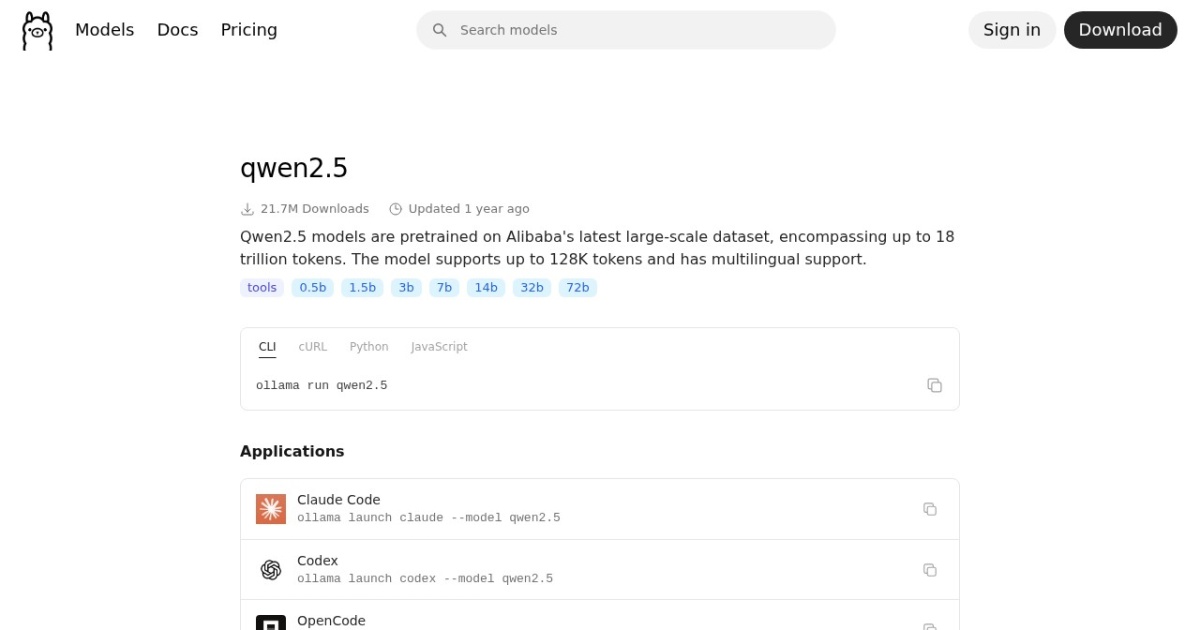 Qwen2.5 website preview