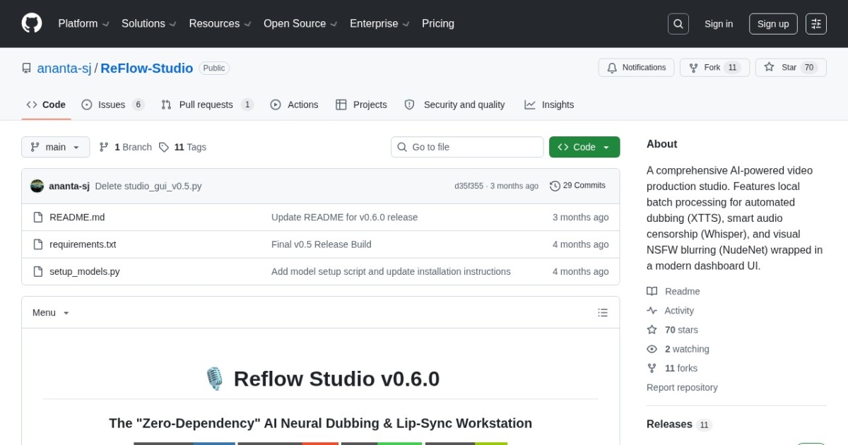 Reflow Studio website preview
