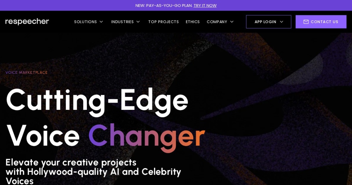 Respeecher Marketplace website preview
