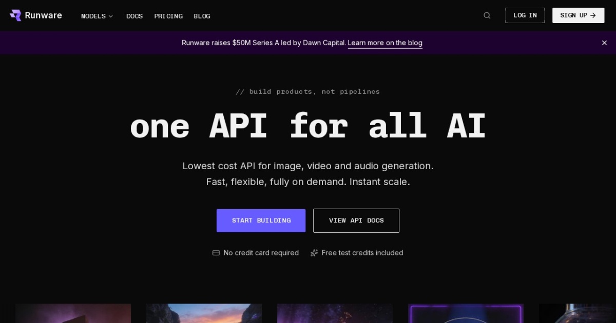 Runware website preview