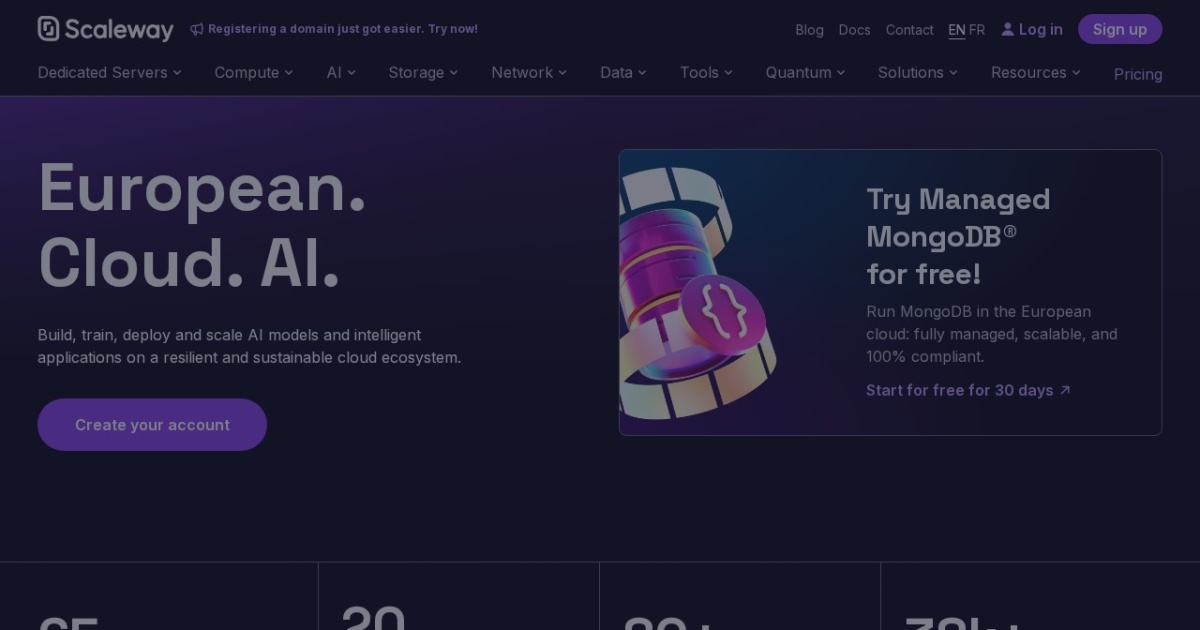 Scaleway website preview
