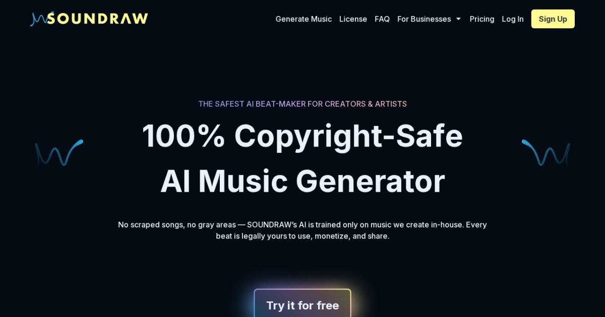 Soundraw website preview