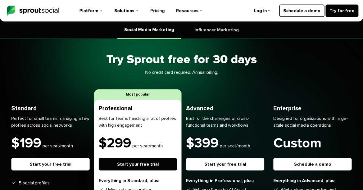 Sprout Social website preview