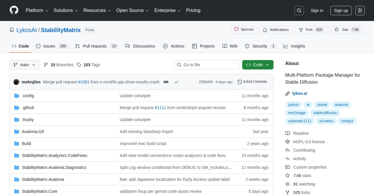 Stability Matrix website preview