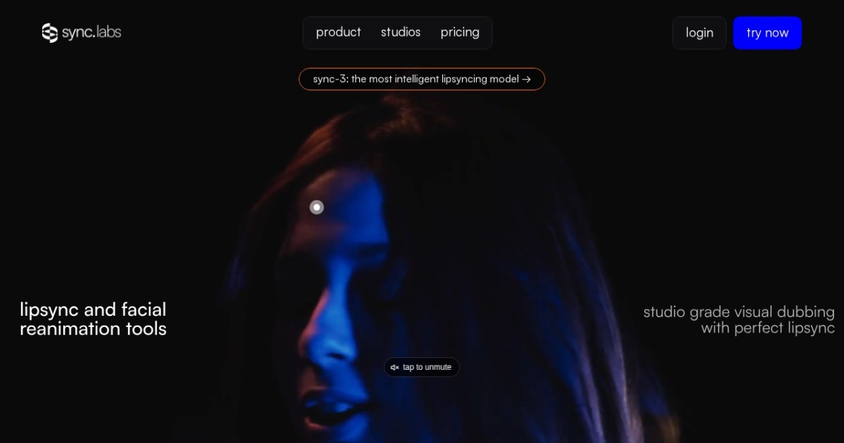 Sync.so website preview