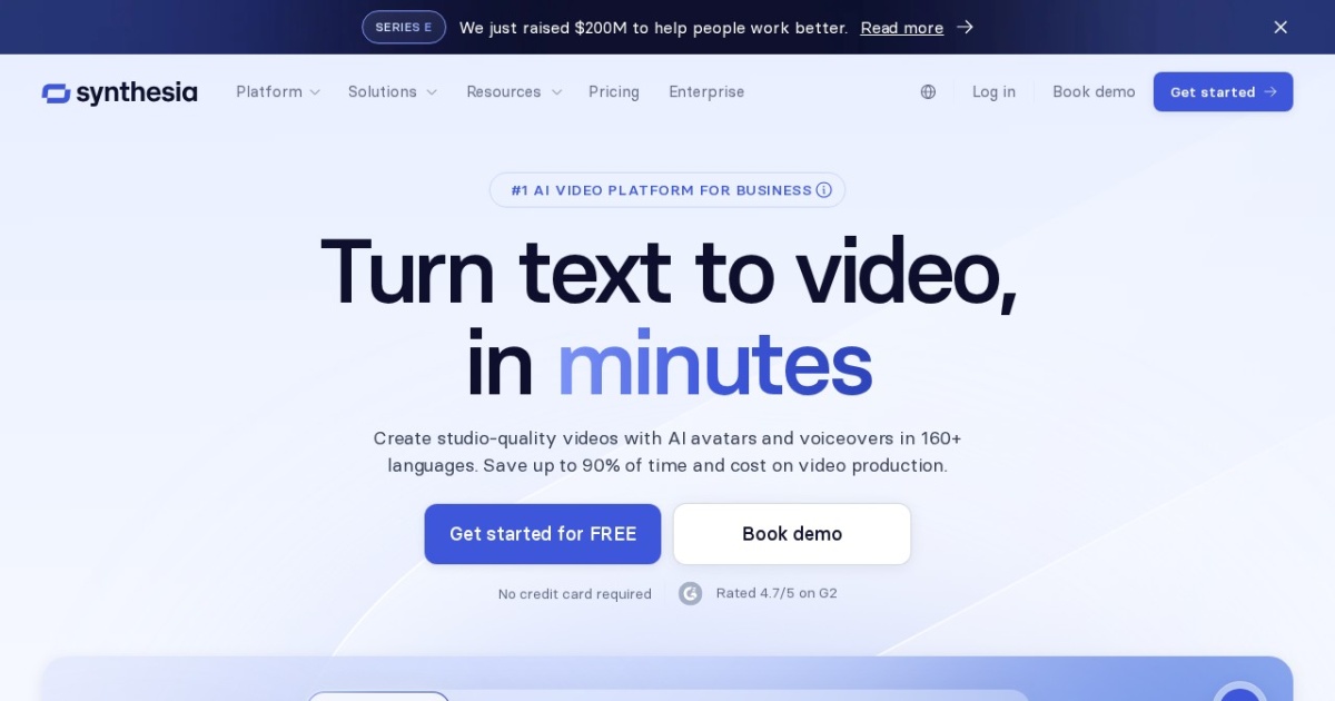 Synthesia website preview