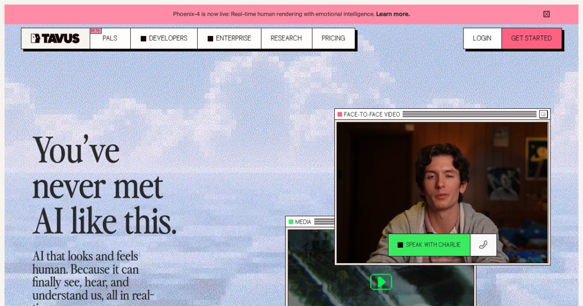 Tavus website preview