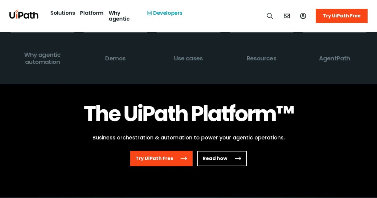 UiPath Agentic Automation website preview