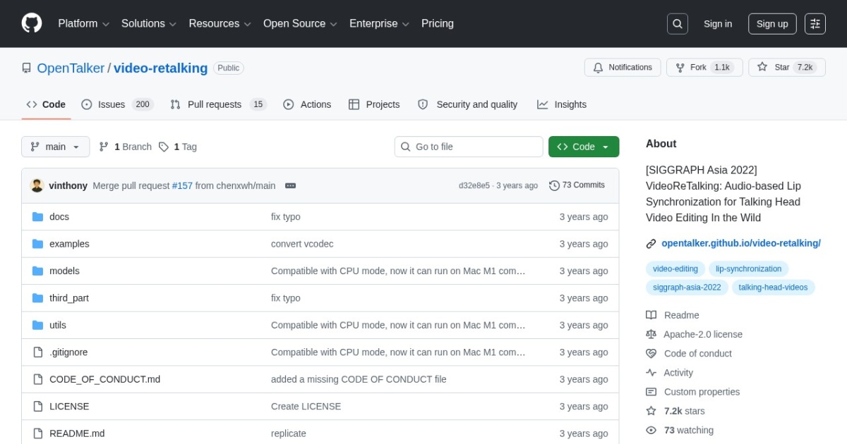 VideoReTalking website preview