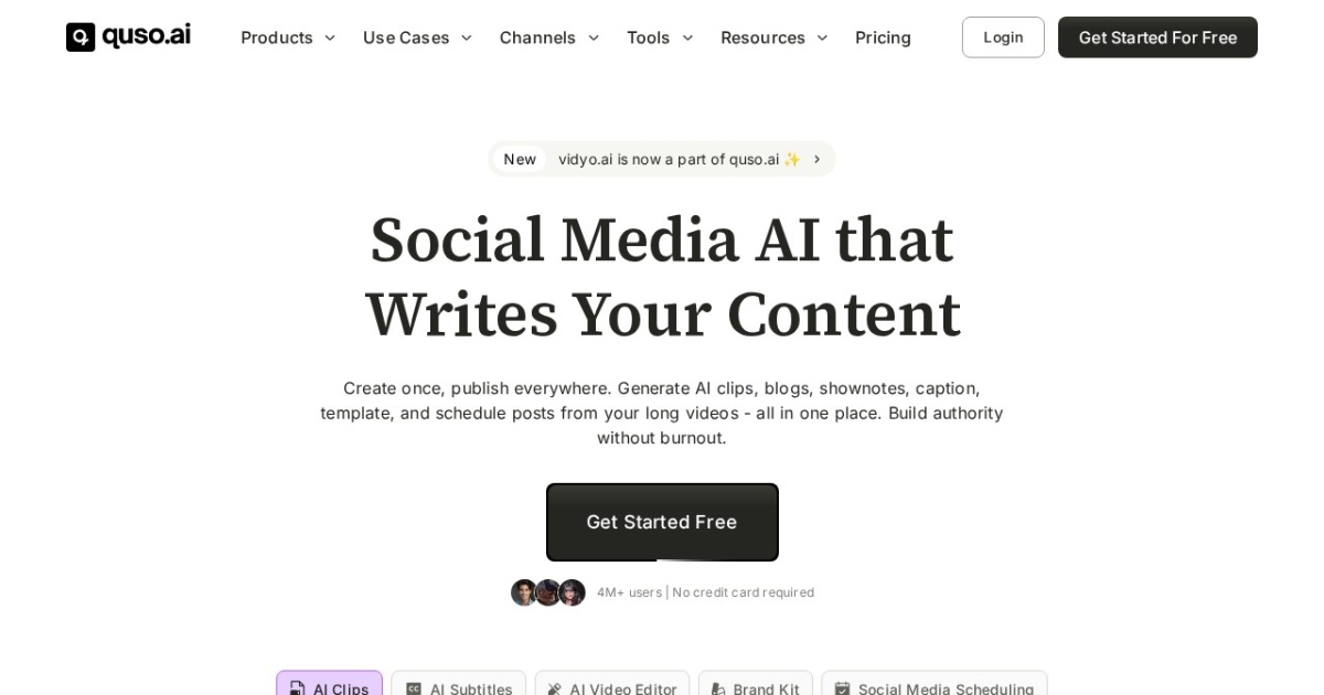 vidyo.ai website preview