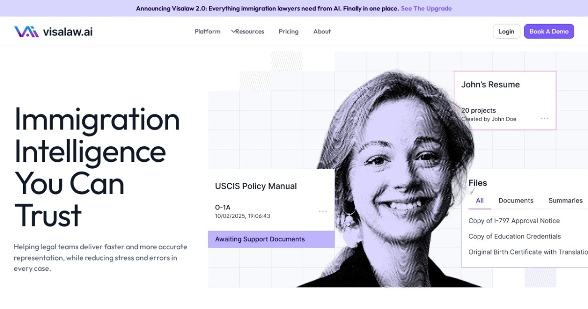 Visalaw.ai website preview
