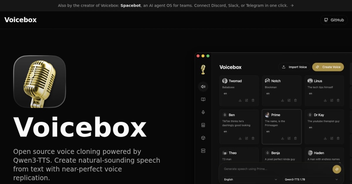 Voicebox website preview