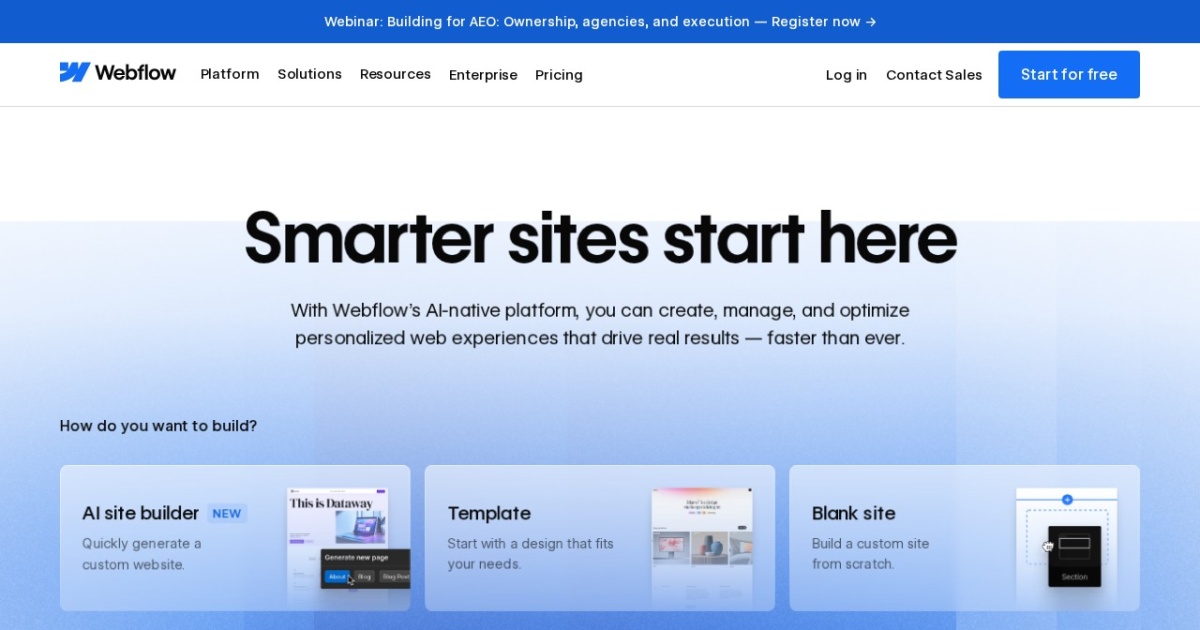 Webflow website preview