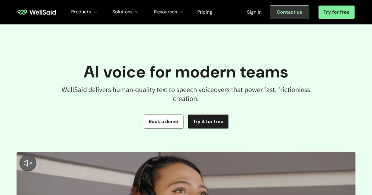 WellSaid Labs website preview
